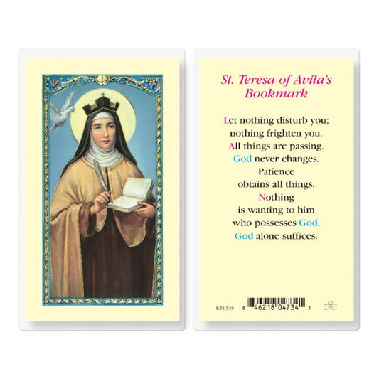 St. Teresa Of Avila Bookmark Holy Card