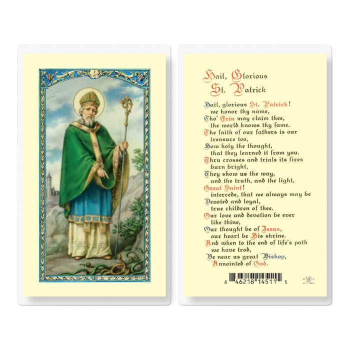 St. Patrick "Hail Glorious St. Patrick" Holy Card