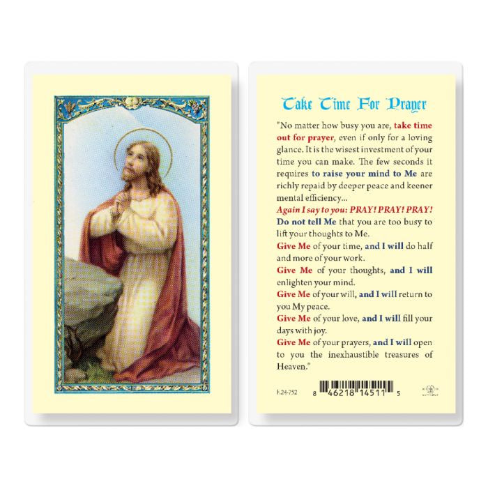 Take Time For Prayer - Laminated Holy Card (800-126)