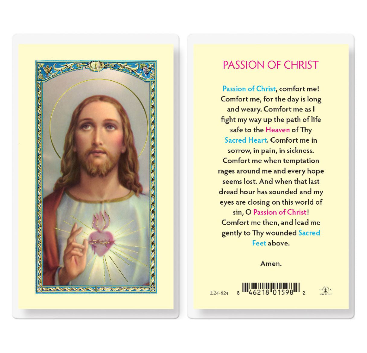 Passion Of Christ Prayer Holy Card