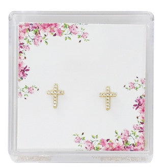 Crystal Cross Earrings
