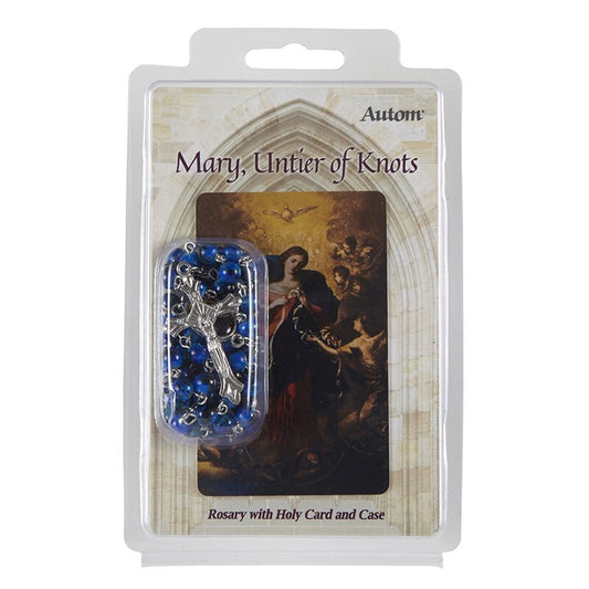 Mary, Untier Of Knots Rosary With Drawstring Pouch