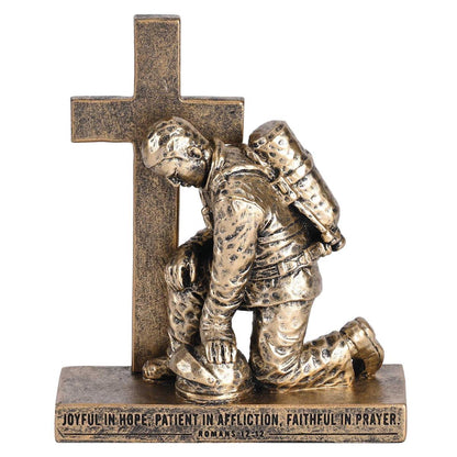 Firefighter, Called to Pray, Kneeling at Cross - 6.5" Statue