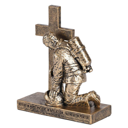 Firefighter, Called to Pray, Kneeling at Cross - 6.5" Statue