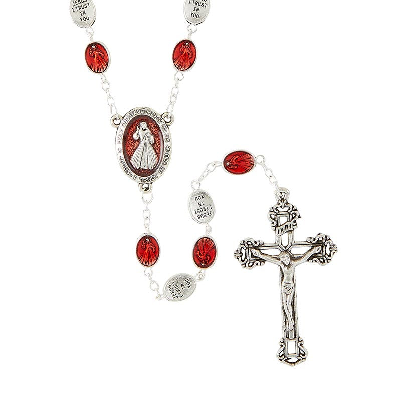 Divine Mercy Red Enamel Rosary