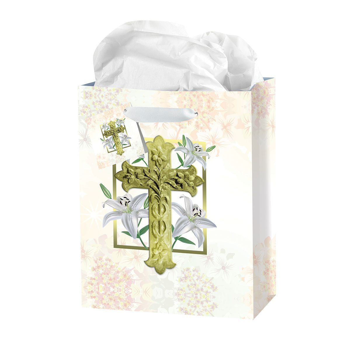 Easter Lily and Cross Gift Bag with Tissue