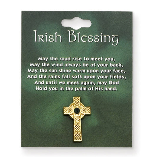 Irish Blessing Celtic Cross Pin