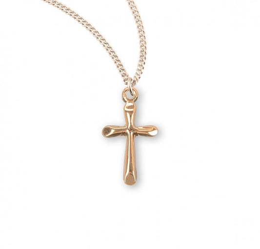 High Polished Cross, (Sterling or Gold over Sterling) - 18" Chain