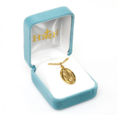 St. Patrick, 16kt Gold Over Sterling Silver, Oval Medal - 20" Chain