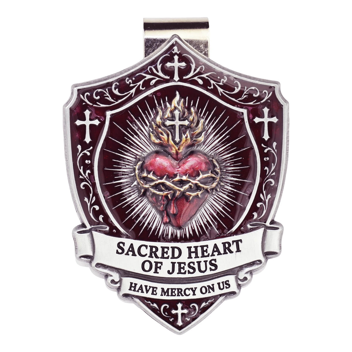 Sacred Heart Visor Clip