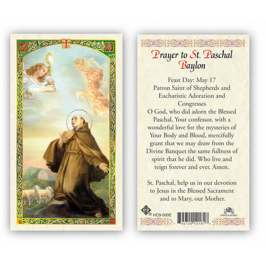St. Paschal Baylon - Holy Card