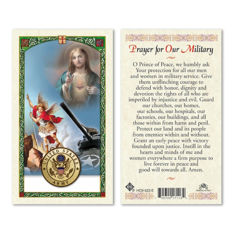 Prayer for Our Military - St. Michael / Sacred Heart of Jesus - Holy Card