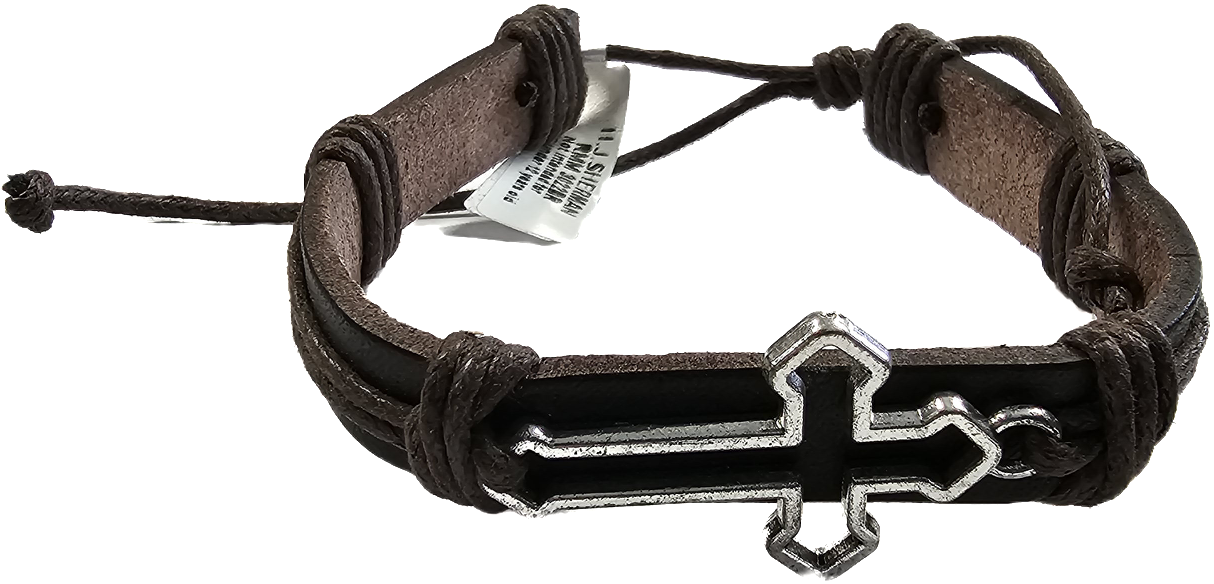 Cross Leather Bracelet