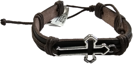 Cross Leather Bracelet