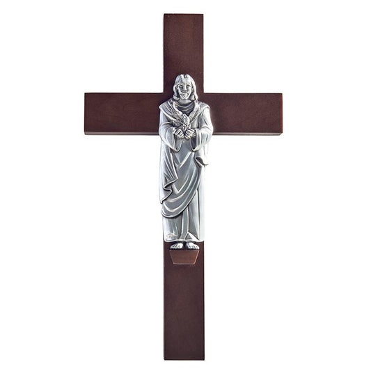 Jesus and the Holy Spirit - 10" Walnut Cross