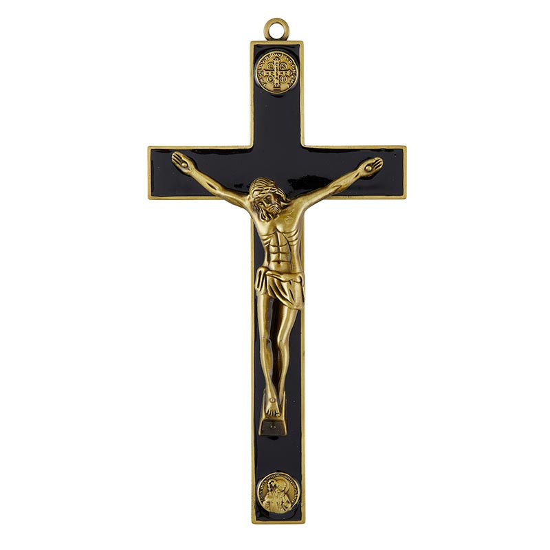 St. Benedict Dual Medal Crucifix - Black Enamel