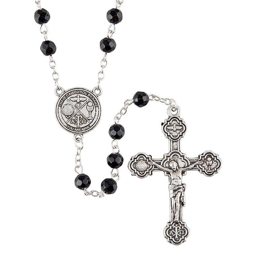 RCIA Black Bead Rosary