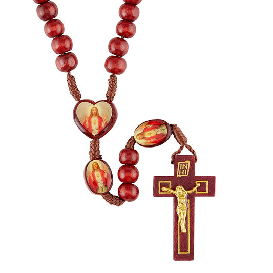 Wood Rosary With Heart Shaped Epoxy Sacred Heart Center