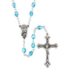 Tears Of Mary Rosary With Aqua Beads