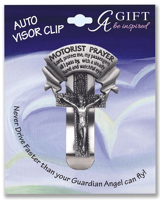 Motorist Prayer Crucifix - Visor Clip