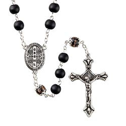 St. Benedict Rosary In Black