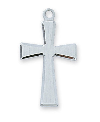 Sterling Silver Cross with Rhodium Chain