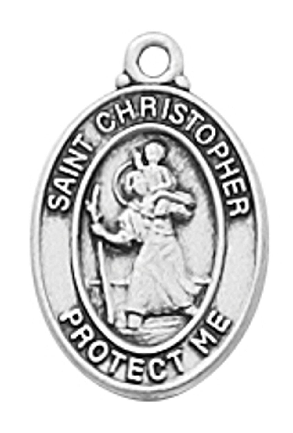 St. Christopher Sterling Silver Medal with Necklace