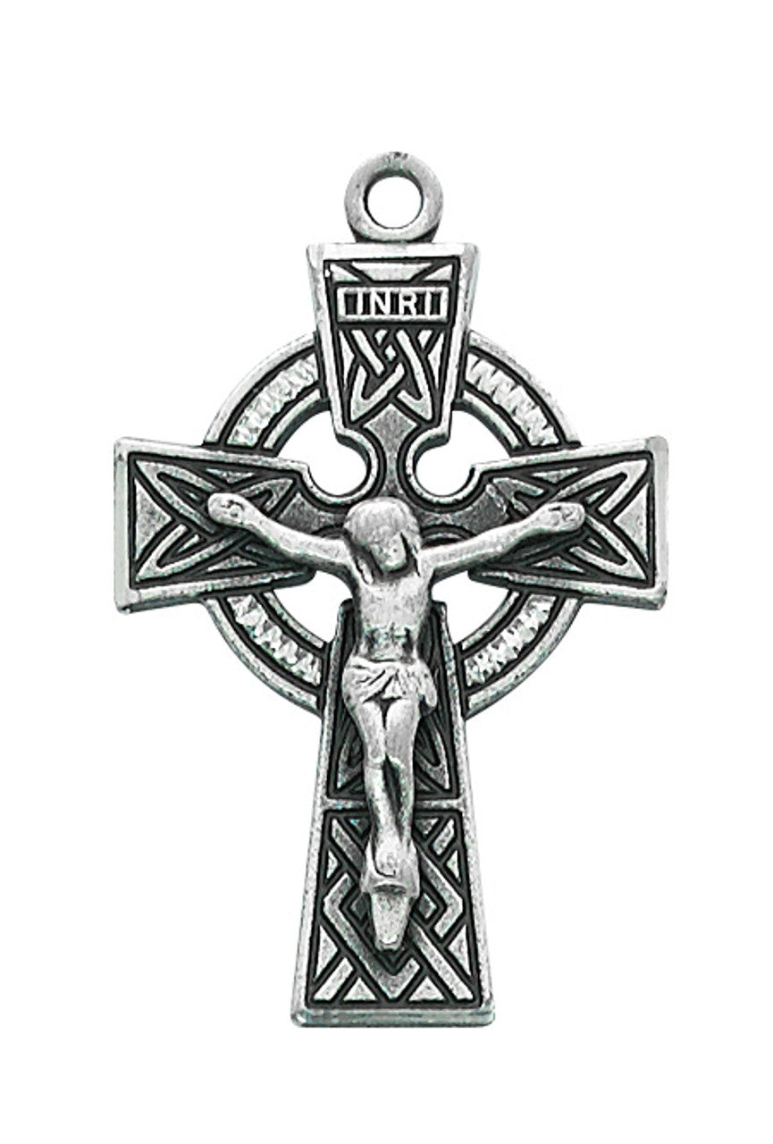 Sterling Silver Celtic Crucifix Medal