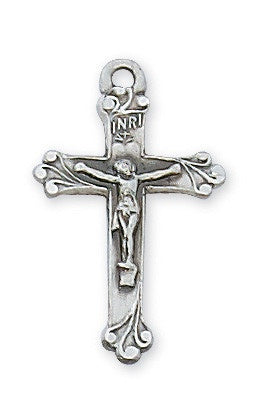 Sterling Silver Crucifix with Stainless Steel Chain