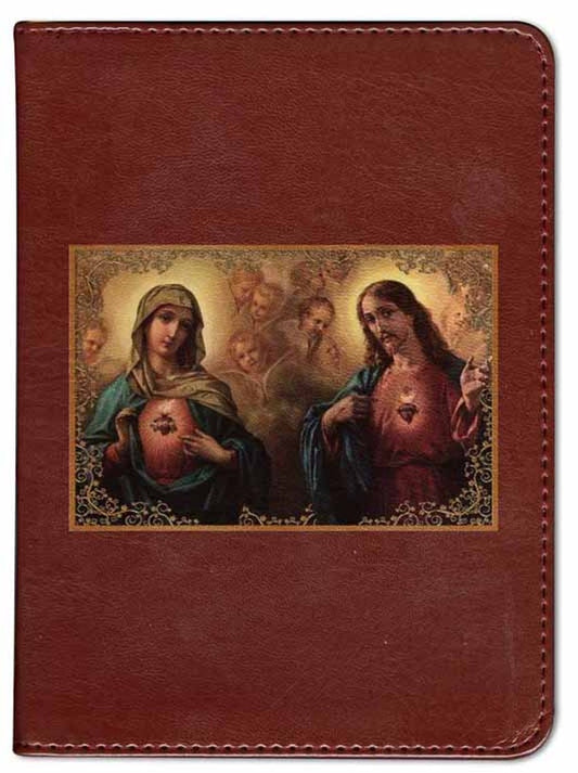 Catholic Bible with Sacred and Immaculate Hearts Cover - Burgundy RSVCE