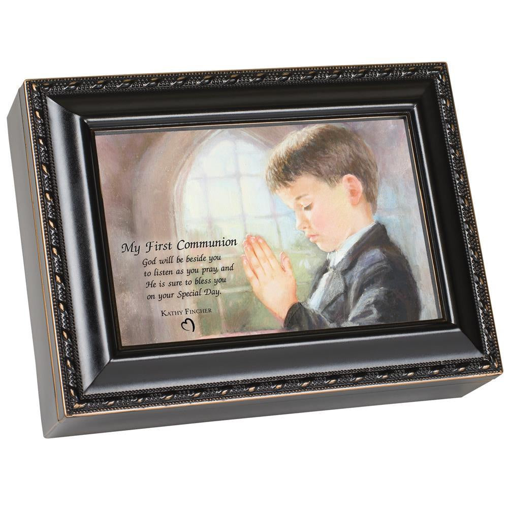 First Communion Music Box/Photo Frame For Boy