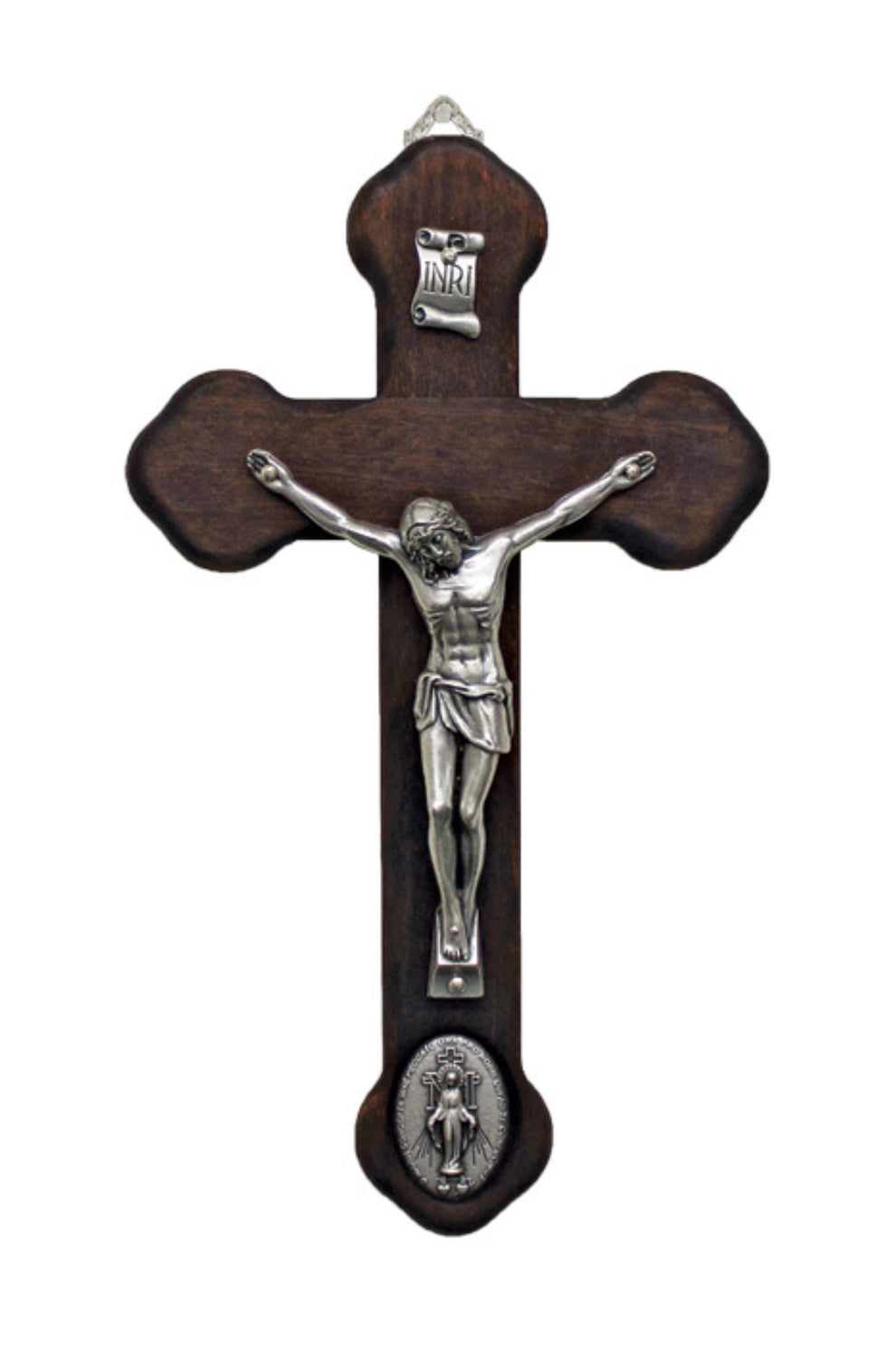 Miraculous Medal Medal Wood Crucifix