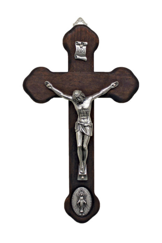 Miraculous Medal Medal Wood Crucifix