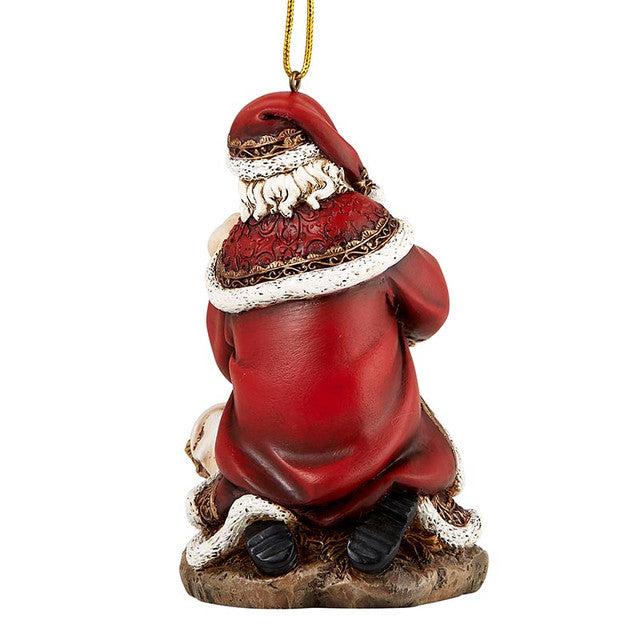 Adoring Santa Ornament - 4.5"