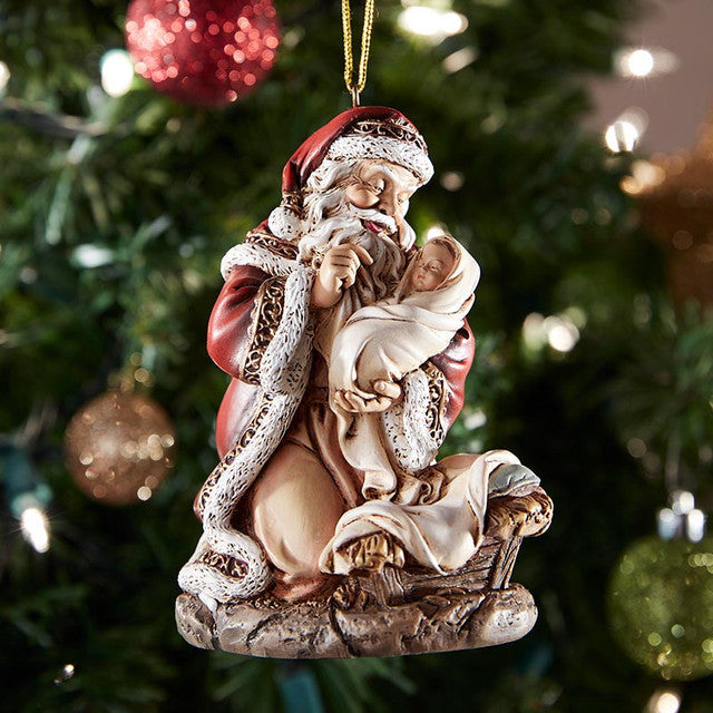 Adoring Santa Ornament - 4.5"