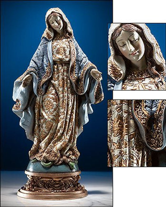 Our Lady of Grace Statue with Ornate Base - 9.75"