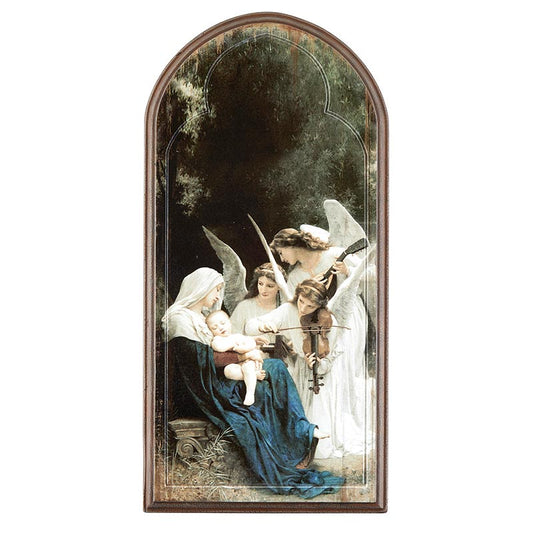 Bouguereau: Song of Angels, Arched Wood Plaque - 15"