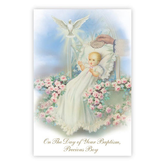 " On The Day of Your Baptism Precious Boy " Greeting Card