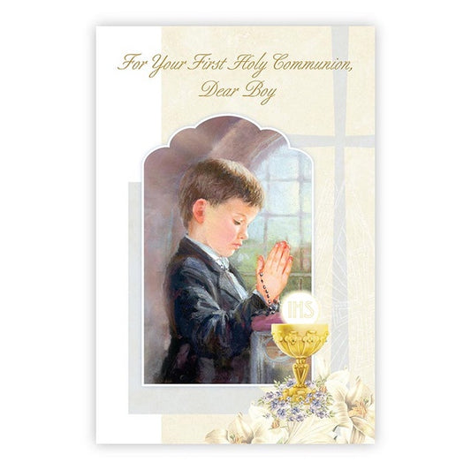 " For Your First Holy Communion Dear Boy " Greeting Card