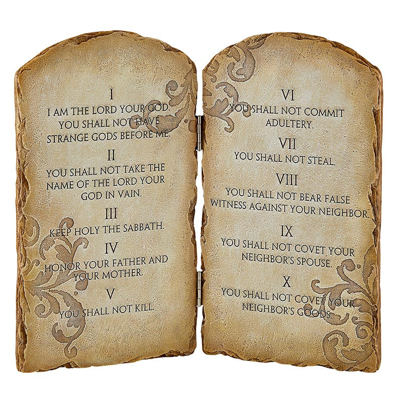 Ten Commandments Hinged Plaque - 13.5"