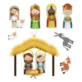 Nativity Set Window Cling