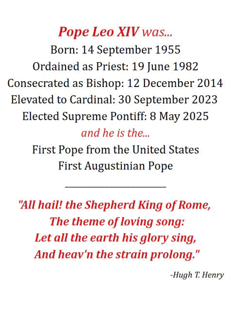 Pope Leo XIV, Election Commemoration - Holy Card