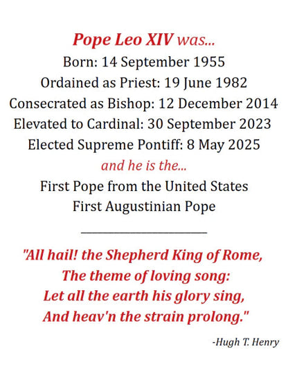 Pope Leo XIV, Election Commemoration - Holy Card