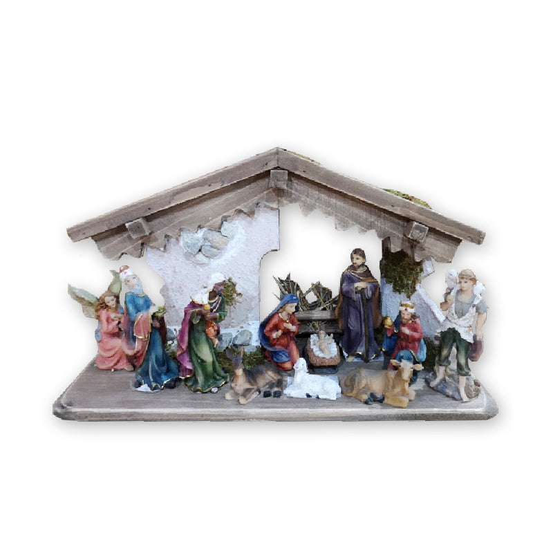 Nativity with Wooden Stable