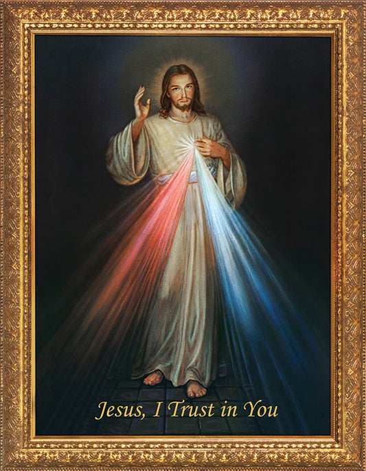 Divine Mercy, Standard Gold Framed Art - 12 x 16"
