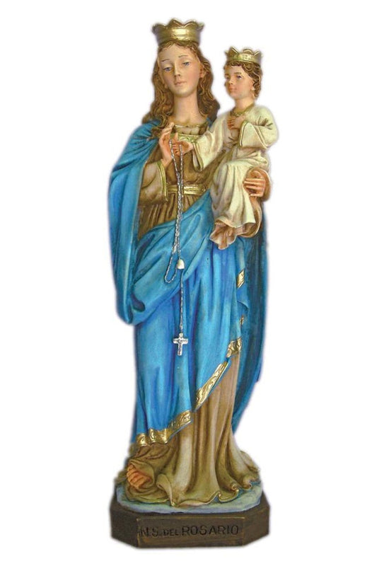 Our Lady of the Rosary Statue - 11" Hand painted