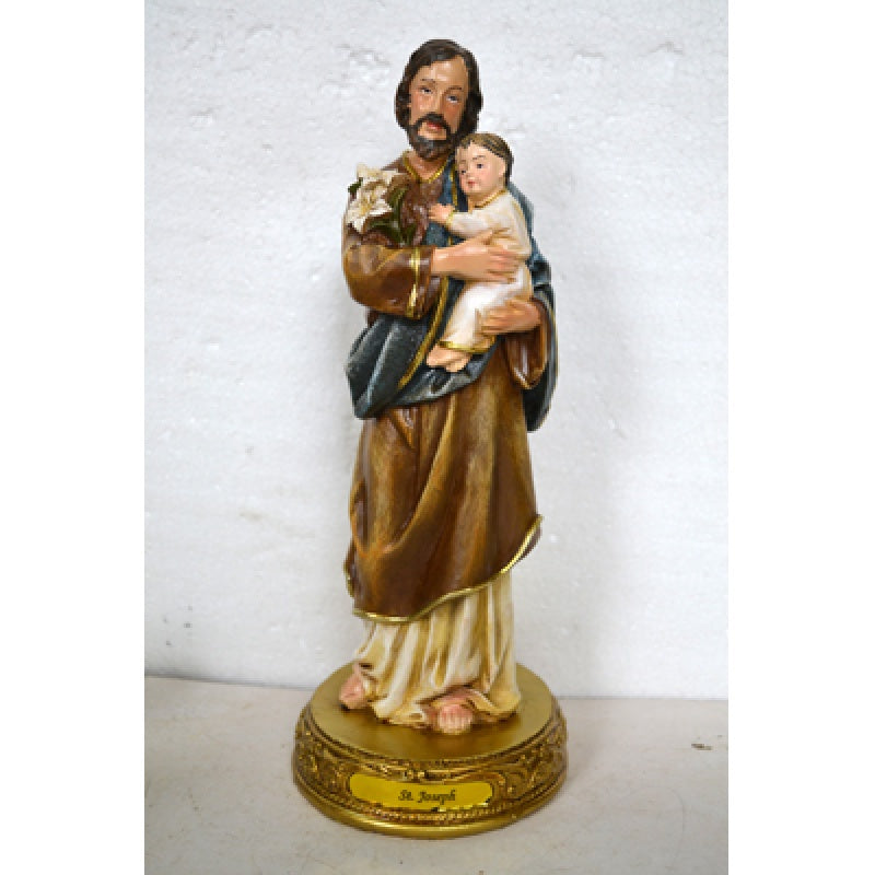 12" St. Joseph with Child Statue