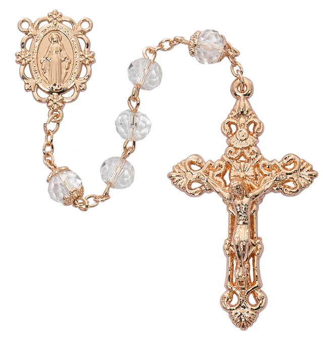 Crystal Rose Gold Rosary