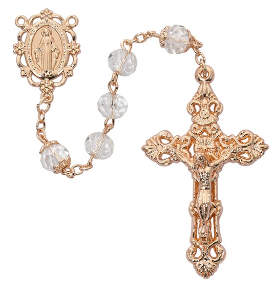 Crystal Rose Gold Rosary