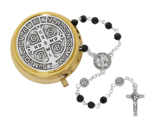 St. Benedict Rosary with Case